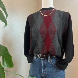 Vintage italian wool argyle sweater